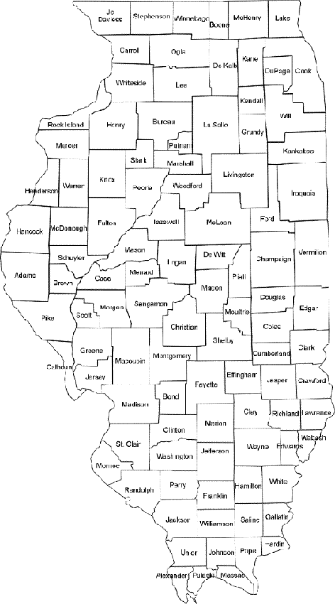 Map Of Counties In Illinois Illinois County Map